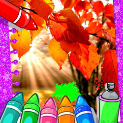 Autumn Coloring Game Banner