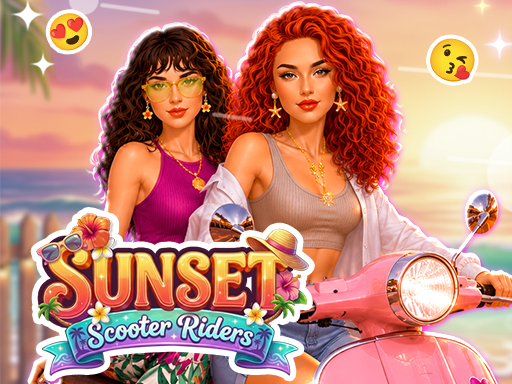 Besties Sunset Scooter Rider