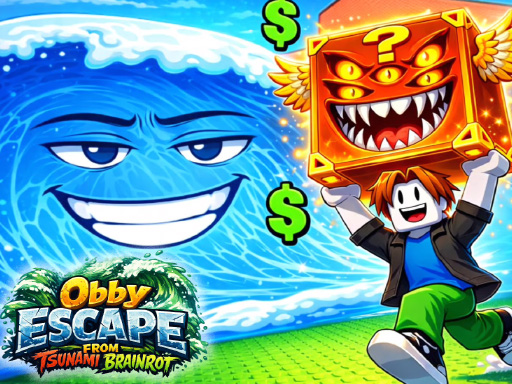 Obby Escape from Tsunami Brainrot Banner