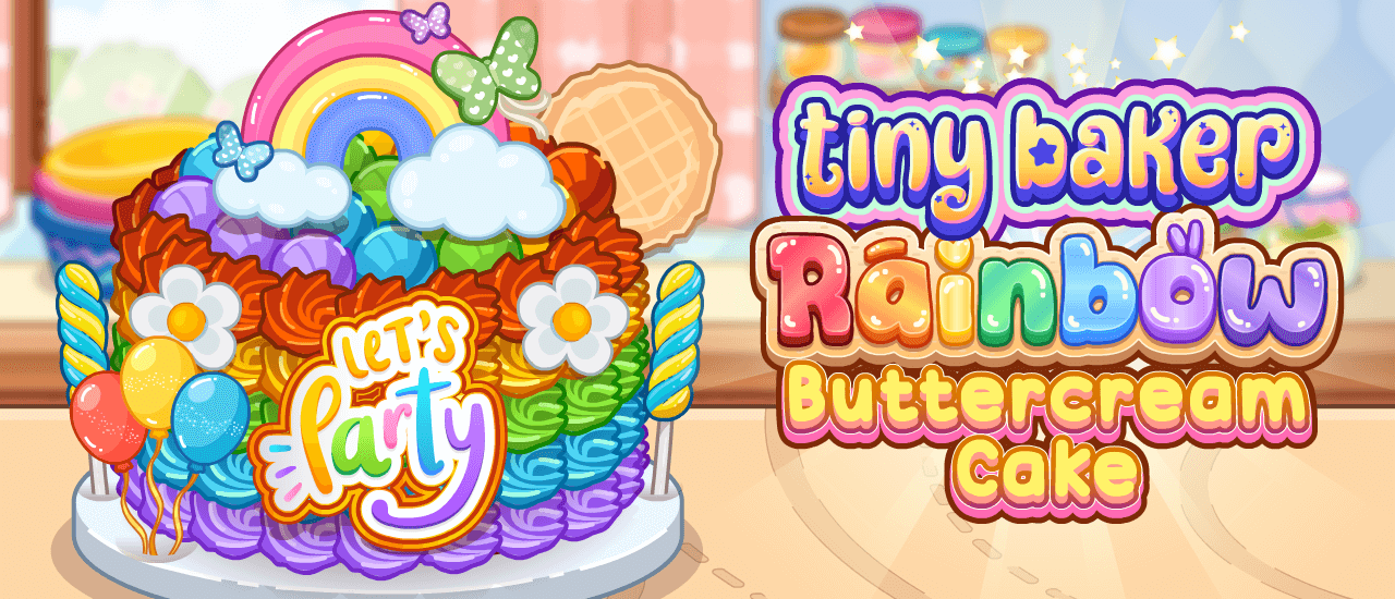 Tiny Baker Rainbow Buttercream Cake Banner